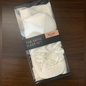NWB Kitsch Satin Sleep Set in White 3pc